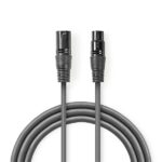 Nedis COTH15010GYO5 balanced/szimmetrikus félprofi XLR audio kábel,XLR dugó- aljzat, 0.5m, rugalmas - Image 2