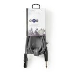 Nedis COTH15100GY30 balanced/szimmetrikus félprofi audio kábel, 6,35mm sztereo jack dugó - 3p XLR dugó, hossz 3m - Image 3