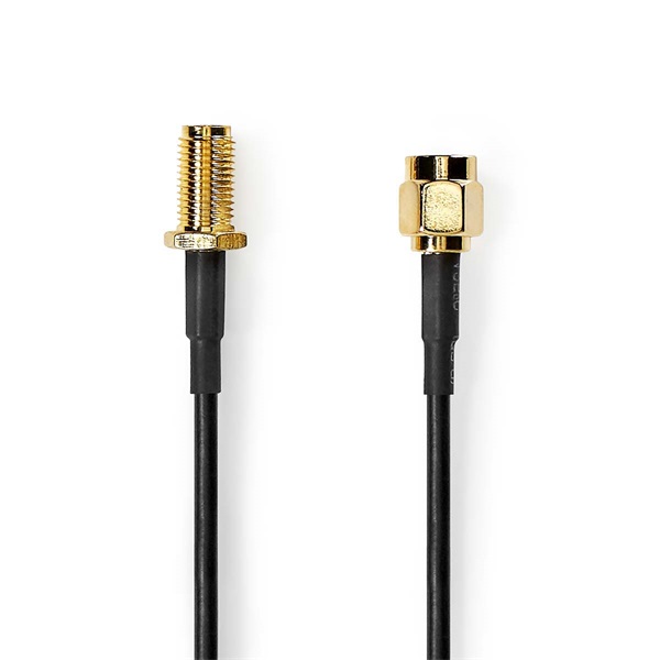 Nedis_CSGL02010BK30_SMA_kabel_SMA_ferfi_SMA_no_Aranyozott_50_Ohm_arnyekolt_300_m_kerek_PVC_Fekete-i1561315.jpg Nedis CSGL02010BK30 SMA kábel, SMA apa, SMA anya, Aranyozott, 50 Ohm, árnyékolt, 3 m | kerek, PVC, Fekete - Image 1