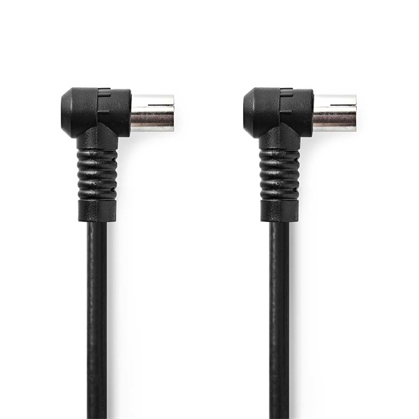 Nedis CSGL40120BK15 koax RF kábel, koax férfi (dugó), koax női (aljzat) 120 dB, 75 Ohm, Négyszeresen árnyékolt ,  1,5m - Image 1