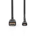 Nedis CVGB34700BK20 micro HDMI - HDMI kábel, 4K@30Hz, 10,2 Gbps, 2m - Image 2