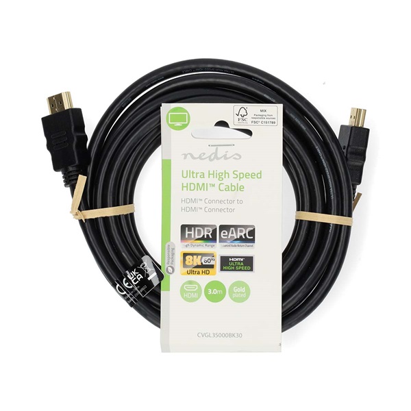 Nedis CVGL35000BK30 ultra HDMI 2.1 kábel, 8K@60Hz, 48 Gbps, 3 m - Image 3
