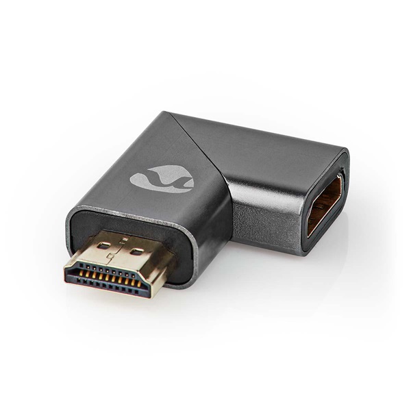 Nedis CVTB34904GY HDMI átalakító adapter, aranyozott, jobbra hajlított, pipa, alumínium borítás - Image 1