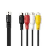 Nedis CAGL20450BK02 DIN audio kábel, DIN 5 tűs dugó - 4x RCA aljzat, 0,20m - Image 2