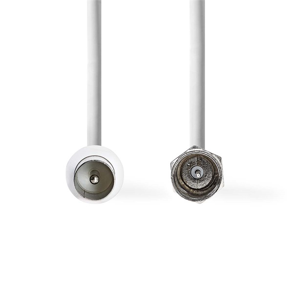 Nedis CSGL41800WT15 F dugó - koax dugó kábel, 75 Ohm, dupla árnyékolás, 1.5m - Image 1