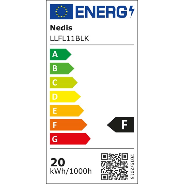 Nedis LLFL11BLK LED reflektor 20W, IP44, 4000 K, 1620 lm, 220 - 240 V AC 50/60 Hz, Energiaosztály: F - Image 5