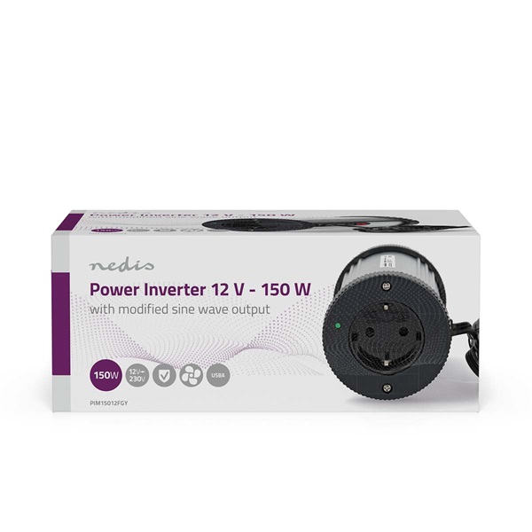 Nedis PIM15012FGY 12V DC - 230V AC inverter, 150W, csatlakozás: szivargyújtós - Image 4
