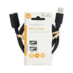 Nedis CCGL60010BK10 USB A-A (Male/Female) hosszabító / toldó kábel, USB2.0, hossz: 1m - Image 3