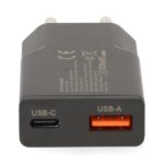 Nedis WCHA30BK gyorstöltő USB-A / USB-C töltő, GaN, PD3.0, QC, Gyorstöltési funkció 1,5 / 2,0 / 2,5 / 3,0 A, 30W, fekete - Image 2