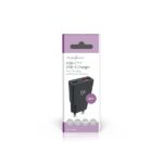Nedis WCHA30BK gyorstöltő USB-A / USB-C töltő, GaN, PD3.0, QC, Gyorstöltési funkció 1,5 / 2,0 / 2,5 / 3,0 A, 30W, fekete - Image 4