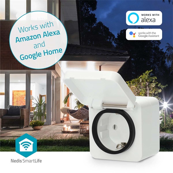 Nedis WIFIPO130FWT kültéri okos konnektor, Wi-Fi, IP44, fogyasztás mérő, 3680 W, földelt érintkező, Android™ / IOS - Image 5