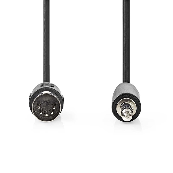 Nedis CAGL20100BK10 audio kábel 5p DIN dugó - 3,5mm szereo jack dugó, hossz 1m - Image 1