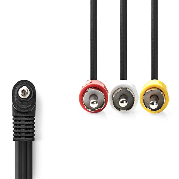 Nedis CVGL22400BK10 audio - video AV kábel, 3,5mm jack - 3x RCA, 1m - Image 1
