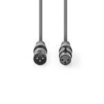 Nedis COTH15010GY15 balanced/szimmetrikus félprofi XLR audio kábel, XLR dugó - aljzat, 1.5m, rugalmas - Image 3