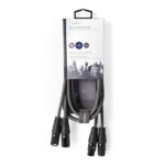 Nedis COTH15030GY15 balanced/szimmetrikus félprofi XLR audio kábel, 2 x XLR 3p dugó - 2 x XLR 3p aljzat, 1.5m, rugalmas - Image 3