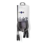Nedis COTH15210GY15 unbalanced/aszimmetrikus félprofi XLR audio kábel, 2x XLR 3 tűs dugó - 2x RCA dugó, 1,5m - Image 3