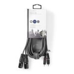 Nedis COTH15210GY30 unbalanced/aszimmetrikus félprofi XLR audio kábel, 2x XLR 3 tűs dugó - 2x RCA dugó, 3m - Image 3
