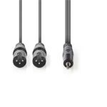 Nedis COTH15310GY30 balanced/szimmetrikus félprofi XLR audio kábel, 2x XLR 3 tűs dugó | 3,5 mm sztereo jack dugó, 3m - Image 2