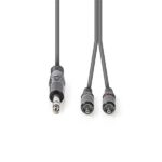 Nedis COTH23300GY30 félprofi XLR audio kábel, 6,35mm sztereo jack dugó - 2x RCA dugó, 3m - Image 2