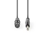 Nedis COTH15120GY30 unbalanced / asszimetrikus félprofi audio kábel, 6,35mm mono jack dugó - 3p XLR aljzat, hossz 3m