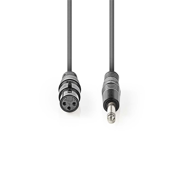Nedis_felprofi_audio_kabel_COTH15120GY30_635mm_mono_jack_dugo_-_3p_XLR_aljzat_hossz_3m_rugalmas-i1551710.jpg Nedis COTH15120GY30 unbalanced / asszimetrikus félprofi audio kábel, 6,35mm mono jack dugó - 3p XLR aljzat, hossz 3m - Image 1