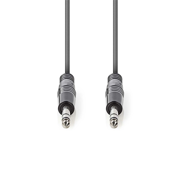 Nedis_felprofi_audio_kabel_COTH23020GY15_2_x_635mm_sztereo_jack_dugo_hossz_15m_rugalmas-i1551773.jpg Nedis COTH23020GY15 félprofi audio kábel, 2 x 6,35mm sztereo jack dugó, hossz 1.5m, rugalmas - Image 1