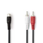Nedis CAGB24020BK02 sztereo audio kábel, 1x RCA aljzat - 2x RCA dugó, 0,20m - Image 2