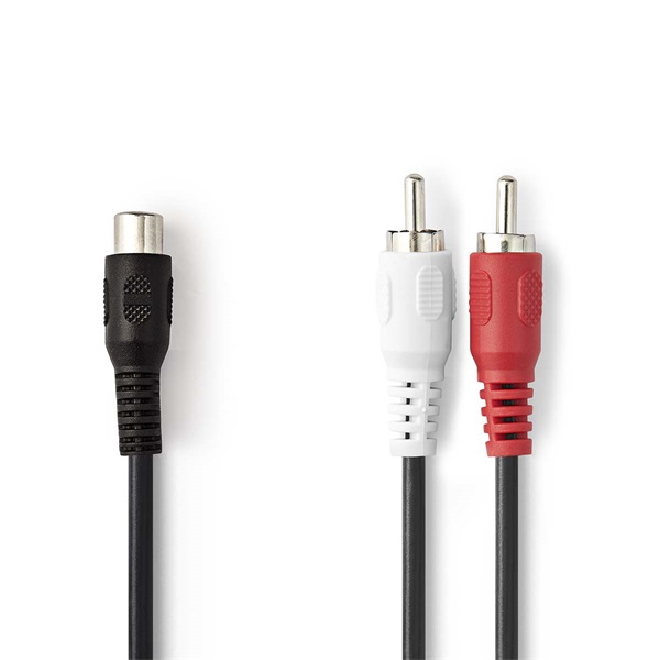 Nedis CAGB24020BK02 sztereo audio kábel, 1x RCA aljzat - 2x RCA dugó, 0,20m - Image 2