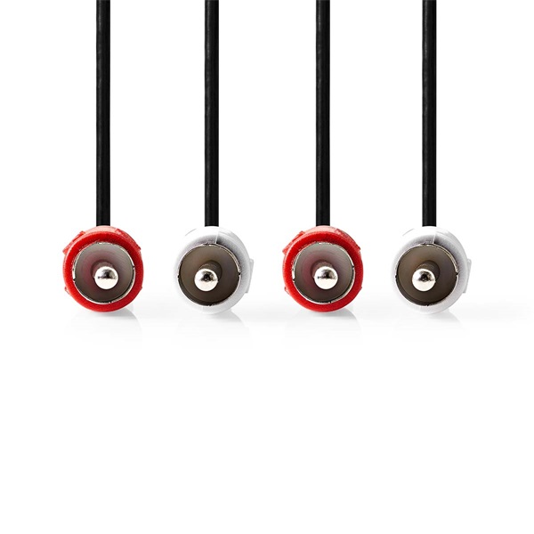 Nedis CAGL24200BK15 sztereo audio kábel, 2 X RCA dugó - 2 X RCA dugó, hossz 1.5m - Image 2