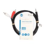 Nedis CAGL22200BK20 sztereo audió kábel, 3,5 Jack dugó - 2 X RCA dugó, hossz 2m - Image 3