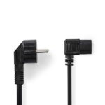 Nedis CEGL10020BK20 tápkábel IEC-320-C13, 3 x 0.75 mm, pipa csatlakozó, hossz 2m
