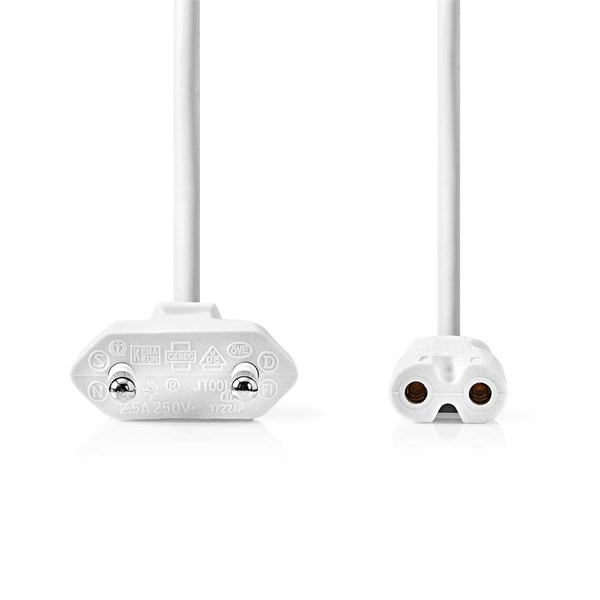 Nedis CEGL11040WT20 tápkábel IEC-320-C7, 2 x 0.75 mm, hossz 2m, fehér - Image 1