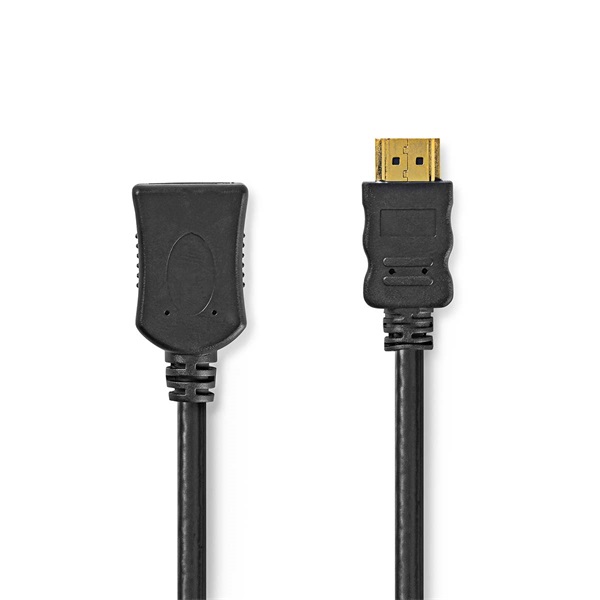 Nedis ultra HD HDMI hosszabbító (toldó) kábel CVGL34096BK10, HDMI dugó - aljzat, 4K@60Hz, ARC, 10,2 Gbps, 1 m - Image 2