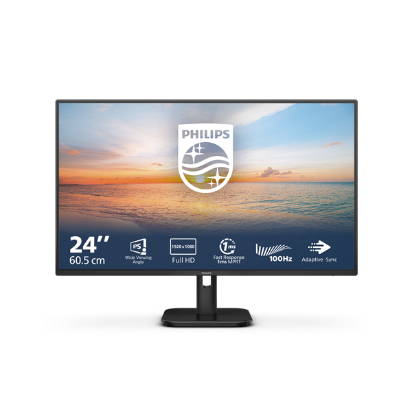 PHILIPS IPS monitor 23.8" 24E1N1100A, 1920x1080, 16:9, 250cd/m2, 4ms, VGA/HDMI, hangszóró, 100Hz - Image 1