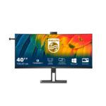 PHILIPS Ívelt monitor 40" 40B1U6903CH, 5120x2160, 21:9, 300 cd/m2, 4ms, HDMIx2/DP/Thunderbolt/USBx5/USB-C/LAN, hangszóró
