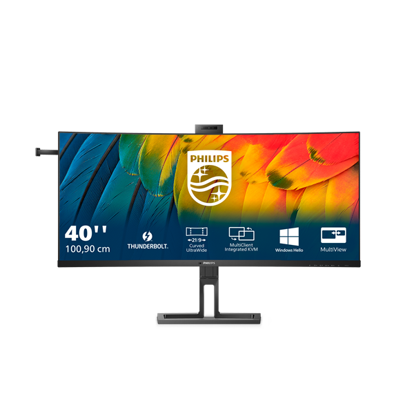 PHILIPS Ívelt monitor 40" 40B1U6903CH, 5120x2160, 21:9, 300 cd/m2, 4ms, HDMIx2/DP/Thunderbolt/USBx5/USB-C/LAN, hangszóró - Image 1