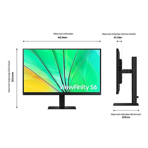 SAMSUNG IPS 100Hz monitor B2B 27" S60D, 2560x1440, 16:9, 350cd/m2, 5ms, HDMI/DisplayPort/3xUSB, Pivot - Image 5