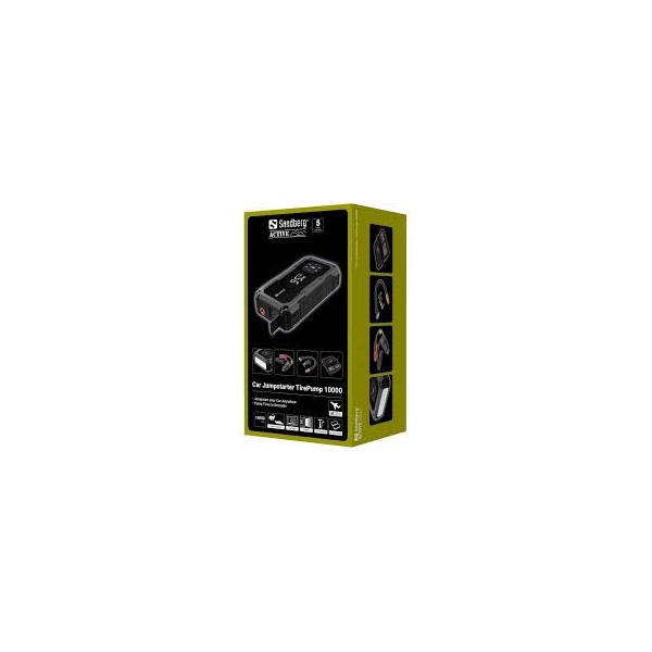 SANDBERG Car Jumpstarter TirePump pumpa, akkutöltő, powerbank, LED lámpa, 10000 mAh, 150 PSI, 5 év garancia - Image 3