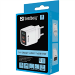 SANDBERG Hálózati töltő, 2 in 1 Charger 1x USB C 1x USB 35W - Image 3