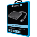 SANDBERG Külső meghajtó, USB-C/A DVD Drive - Image 5