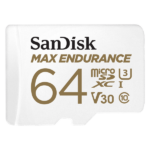 SANDISK 186473, microSDXC Max Endurance 64GB (V30/U3/Cl.10/R100/W40) + SD adapter