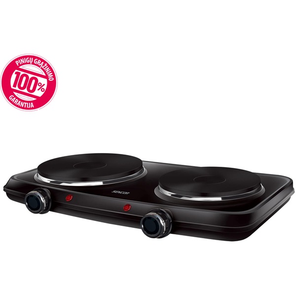SENCOR SCP 2254BK-EUE4 Elektromos dupla főzőlap, 18cm/15cm, 2500W, Fekete - Image 1