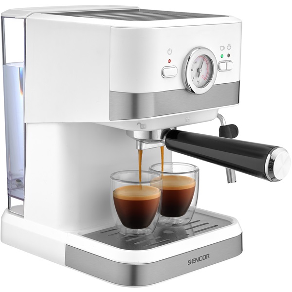 SENCOR SES 1720WH Karos presszó kávéfőző, víztartály:1,5L, 1050W, Fehér - Image 3