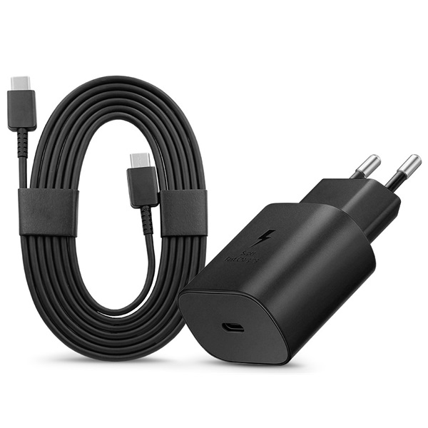 Samsung_gyari_halozati_tolto_adapter_TypeC_bemenet_18_m_TypeC_kabel_25W_EPTA800EBE_EPDW767JBE_fekete_ECO_csom-i1606220.jpg Samsung gyári hálózati töltő adapter 25W, USB-C bemenet, 1,8 m TypeC kábel, EP-DA767JBE, fekete ECO csom - Image 1
