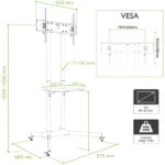 TECHLY ICA-TR6 gurulós padlóállvány 30-65" LED/LCD kijelzőhöz - Image 3