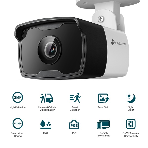 TP-LINK IP Kamera kültéri éjjellátó 2 Megapixel, 2.8mm Objektív, VIGI C320I(2.8MM) - Image 3