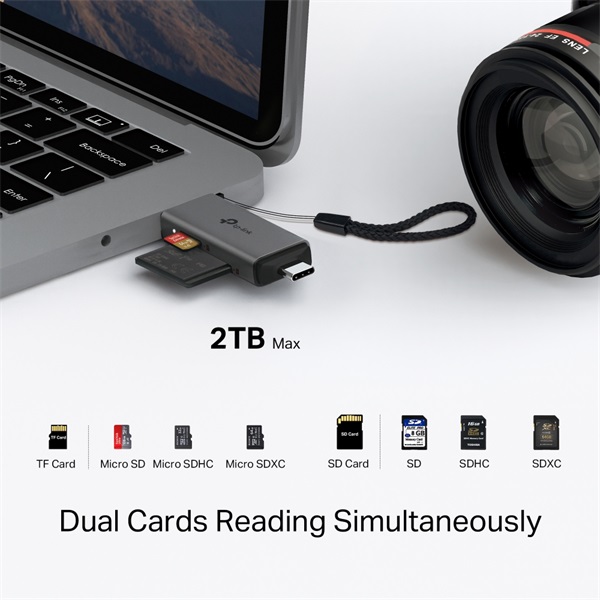 TP-LINK Kártya Olvasó USB 3.0 Type-C/A to SD & MicroSD 3.0, UA430D - Image 2