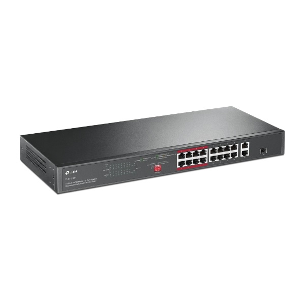 TP-LINK_Switch_16x100Mbps_16xPOE_2x1000Mbps_1xGigabit_kombo_SFP_TL-SL1218MP-i606149.jpg TP-LINK Switch 16x100Mbps (16xPOE+) + 2x1000Mbps + 1xGigabit kombó SFP, TL-SL1218P - Image 1