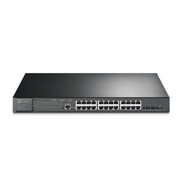 TP-LINK Switch 24x1000Mbps (24xPOE+) + 4x10G SFP+ + 2xkonzol port, Menedzselhető, SG3428XMP - Image 1