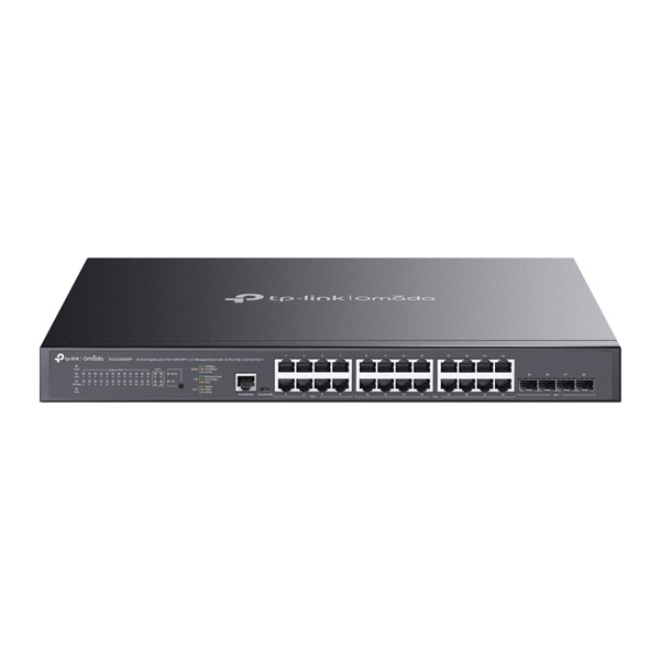 TP-LINK Switch 24x1000Mbps (8xPOE++ 90W + 16xPOE+ 30W) + 4x10G SFP+ + 2xkonzol port, Menedzselhető, SG3428XMPP - Image 1